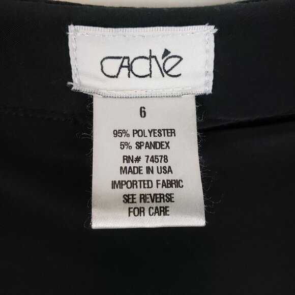 Cache Ruched Pencil Skirt Side Zipper Black Draping Cocktail Whimsigoth Size 6 - Picture 6 of 8